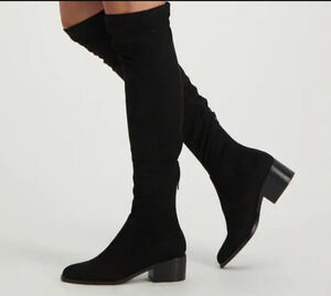 Steve Madden Women's Georgette Over the Knee Boots Size 8 Black Pull On NIB
